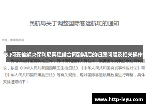 如何妥善解决保利尼奥租借合同到期后的归属问题及相关操作